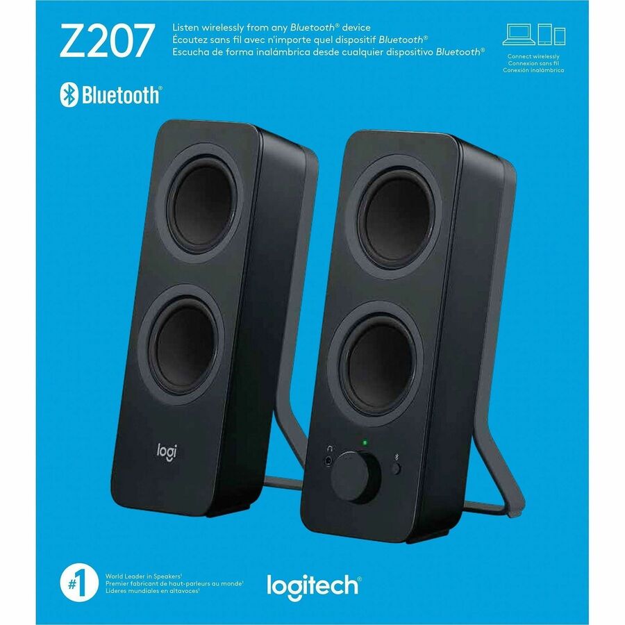Logitech Z207 Bluetooth Speaker System - 5 W RMS - Black - 980-001294