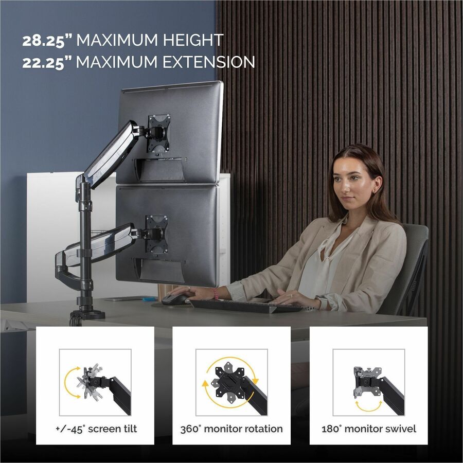 Fellowes Platinum Series Dual Stacking Monitor Arm - 8043401