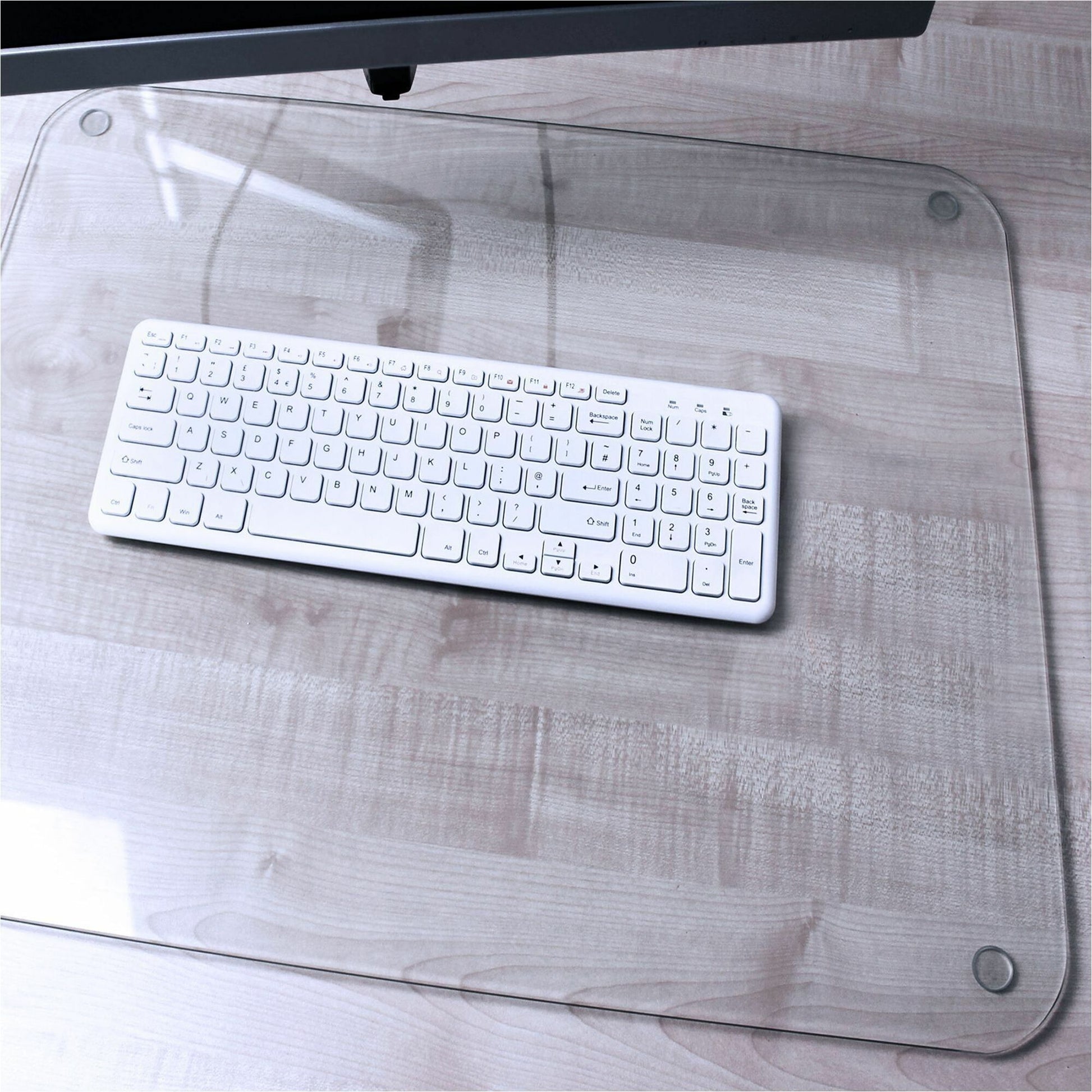 Floortex Desktex&reg; Glaciermat Glass Desk Pad - 19" x 24"