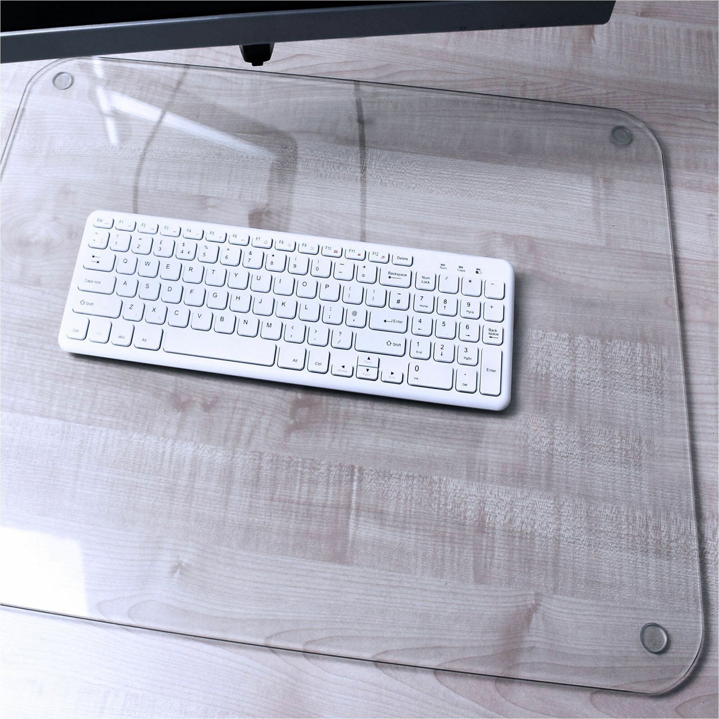 Floortex Desktex&reg; Glaciermat Glass Desk Pad - 19" x 24"