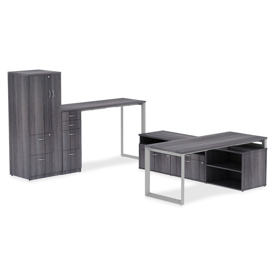 Lorell Relevance Series 2-Drawer File Cabinet Credenza w/Open Shelf - 16213
