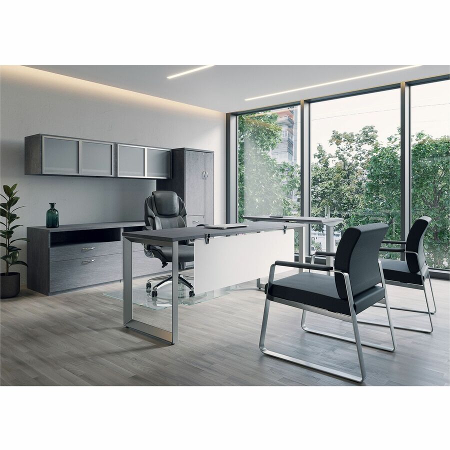Lorell Relevance Series 2-Drawer File Cabinet Credenza w/Open Shelf - 16213