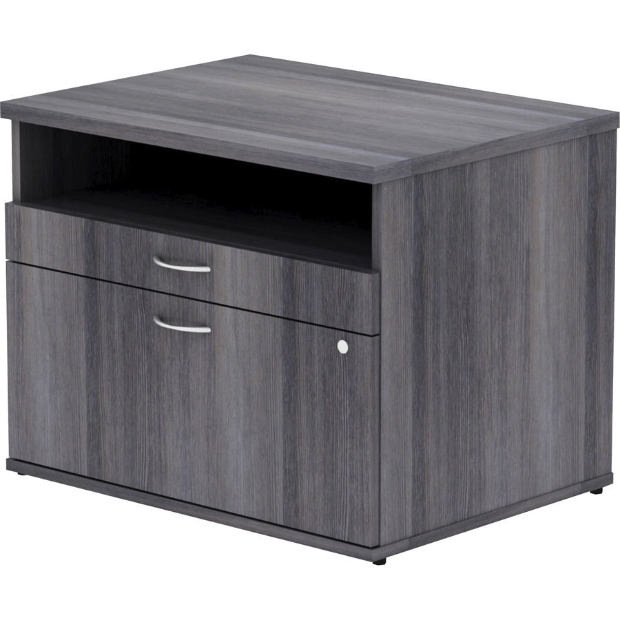 Lorell Relevance Series 2-Drawer File Cabinet Credenza w/Open Shelf - 16213