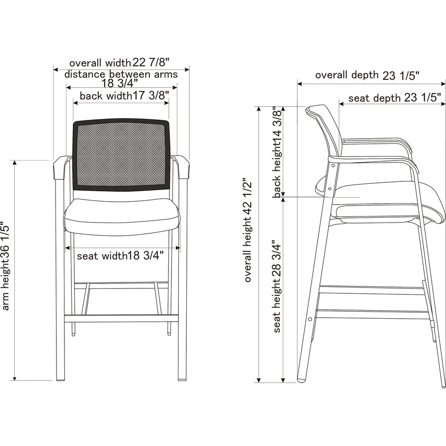 Lorell Mesh Back Guest Stool with Arms - 30954