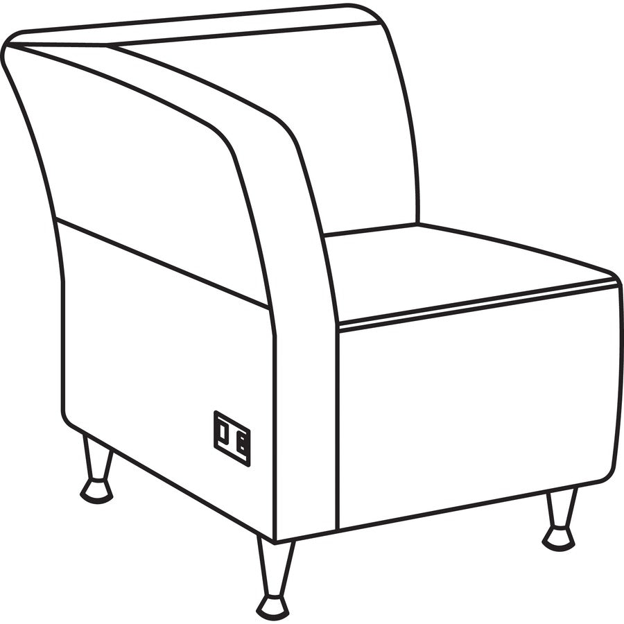 Lorell Fuze Modular Series Right Lounge Chair - 86918