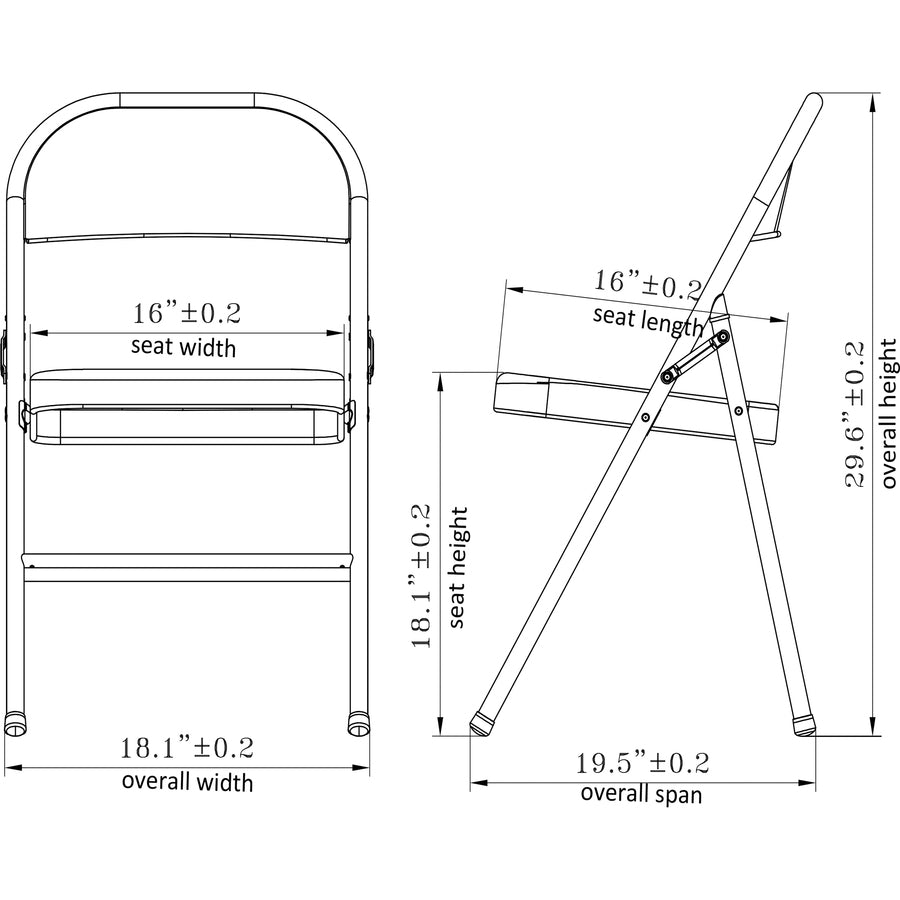 Lorell Padded Folding Chairs - 62532