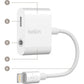 Belkin 3.5 mm Audio + Charge for iPhone and iPad Lightning Adapter - F8J212BTWHT