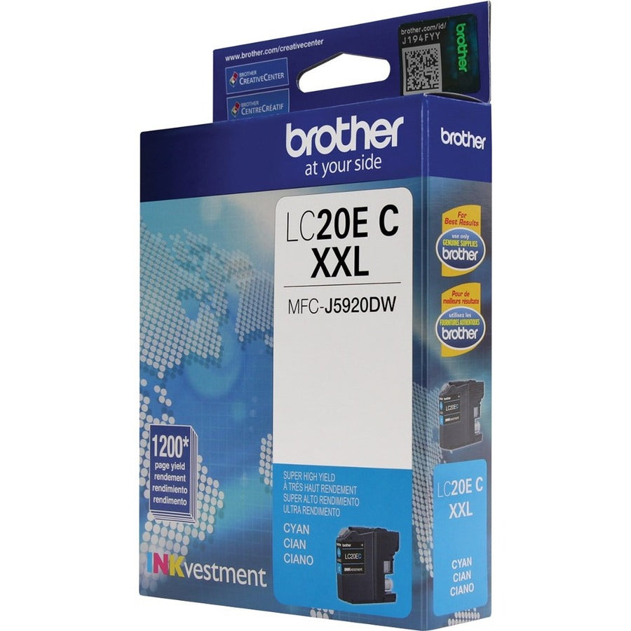 Brother INKvestment LC20ECS Original Super High (XXL Series) Yield Inkjet Ink Cartridge - Cyan - 1 Each - LC20ECS