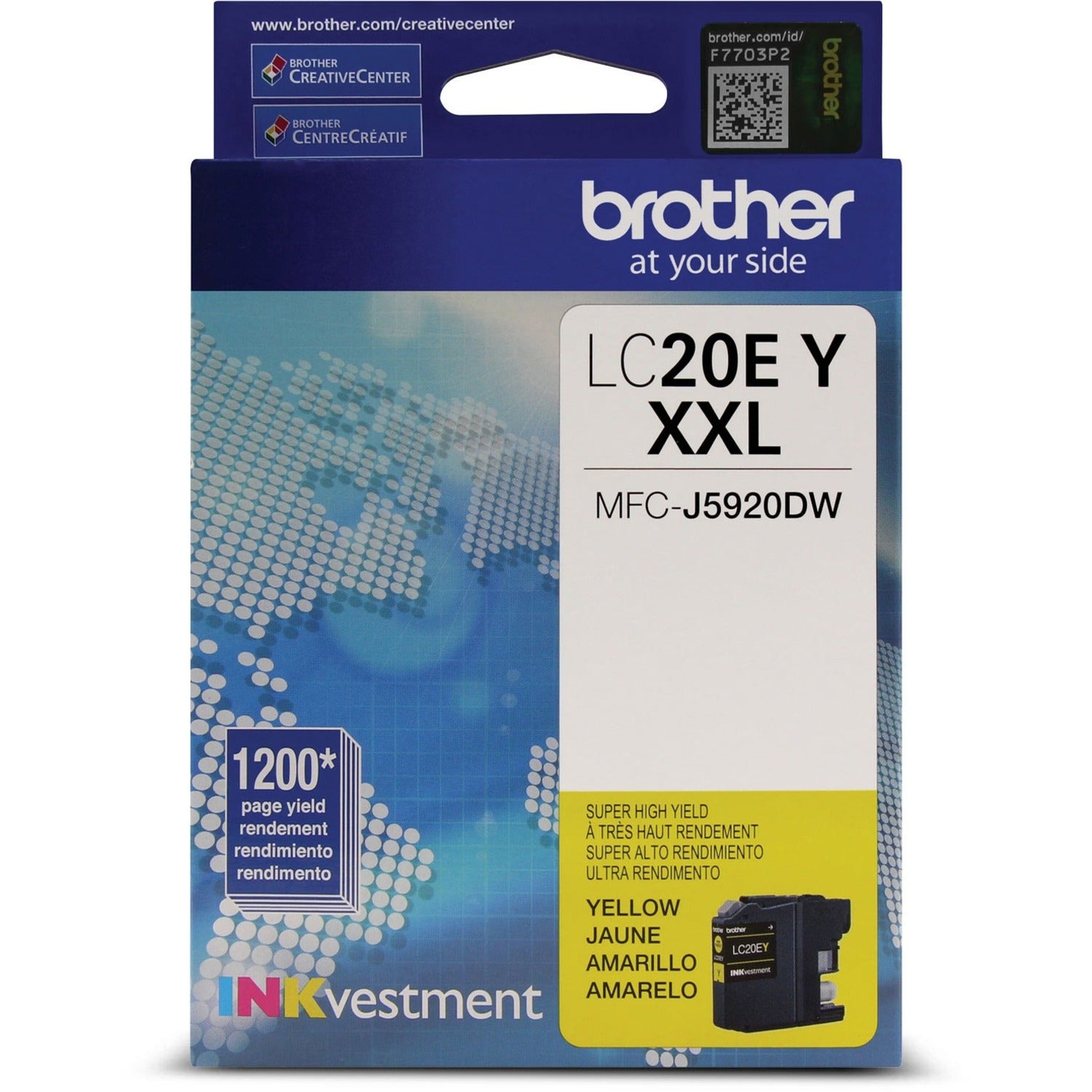 Brother INKvestment LC20EYS Original Super High (XXL Series) Yield Inkjet Ink Cartridge - Yellow - 1 Each