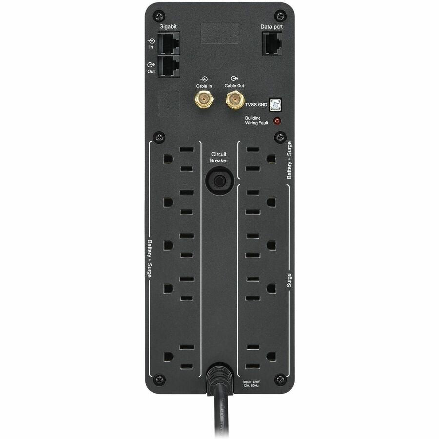 APC Back-UPS Pro, 1350VA/810W, Tower, 120V, 10x NEMA 5-15R outlets, Sine Wave, AVR, USB Type A + C ports, LCD, User Replaceable Battery - BR1350MS
