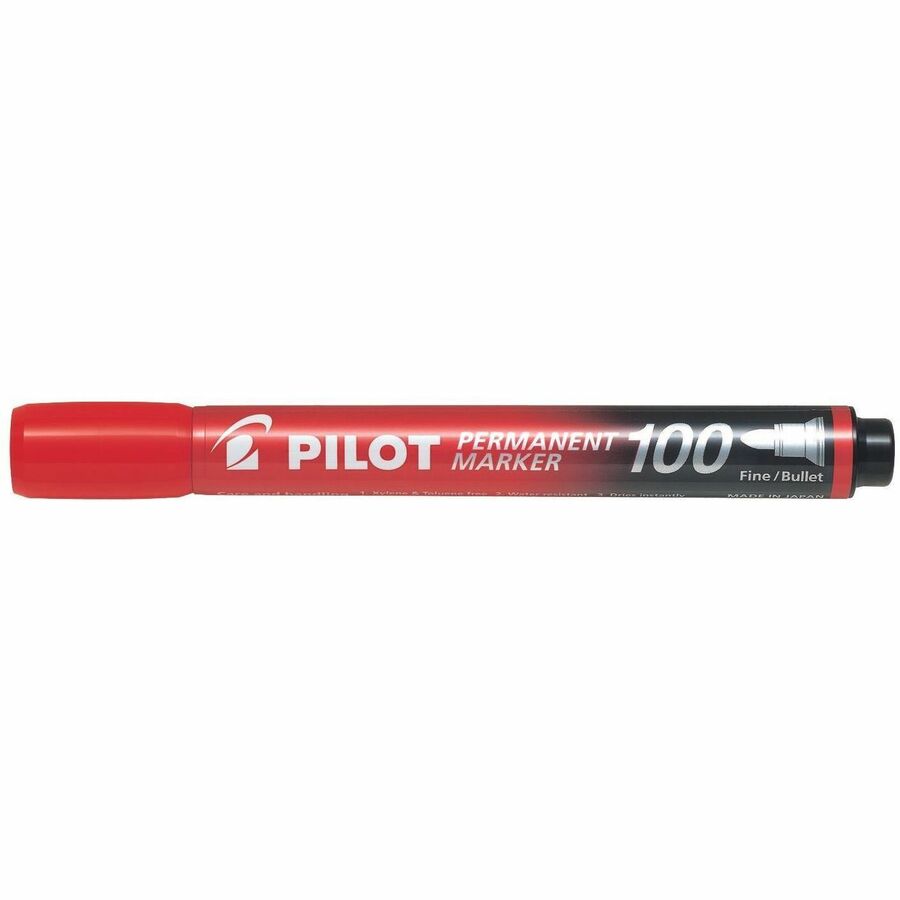 Pilot 100 Bullet Tip Permanent Markers - SCA-100-RD