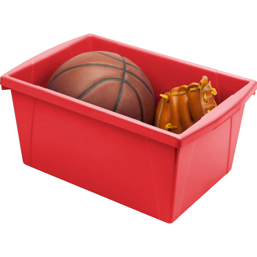 Storex 5.5 Gallon Storage Bins,Red - 61483U06C