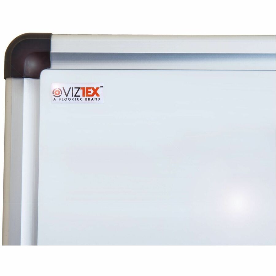 Viztex&reg; Porcelain Magnetic Dry Erase Board with an Aluminium Frame - 48" x 36" - FCVPM4836A