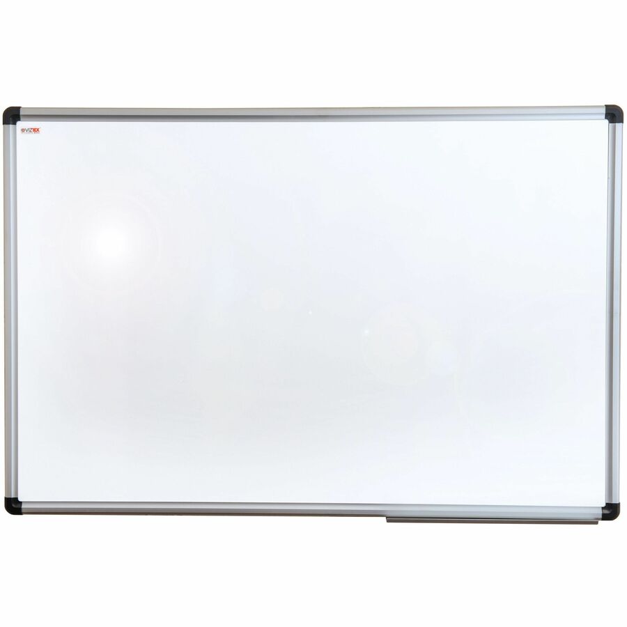 Viztex&reg; Porcelain Magnetic Dry Erase Board with an Aluminium Frame - 48" x 36" - FCVPM4836A