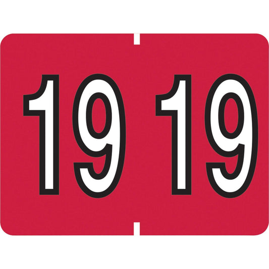 Pendaflex End Tab Year Labels - 2019 - Red - 500/Pack