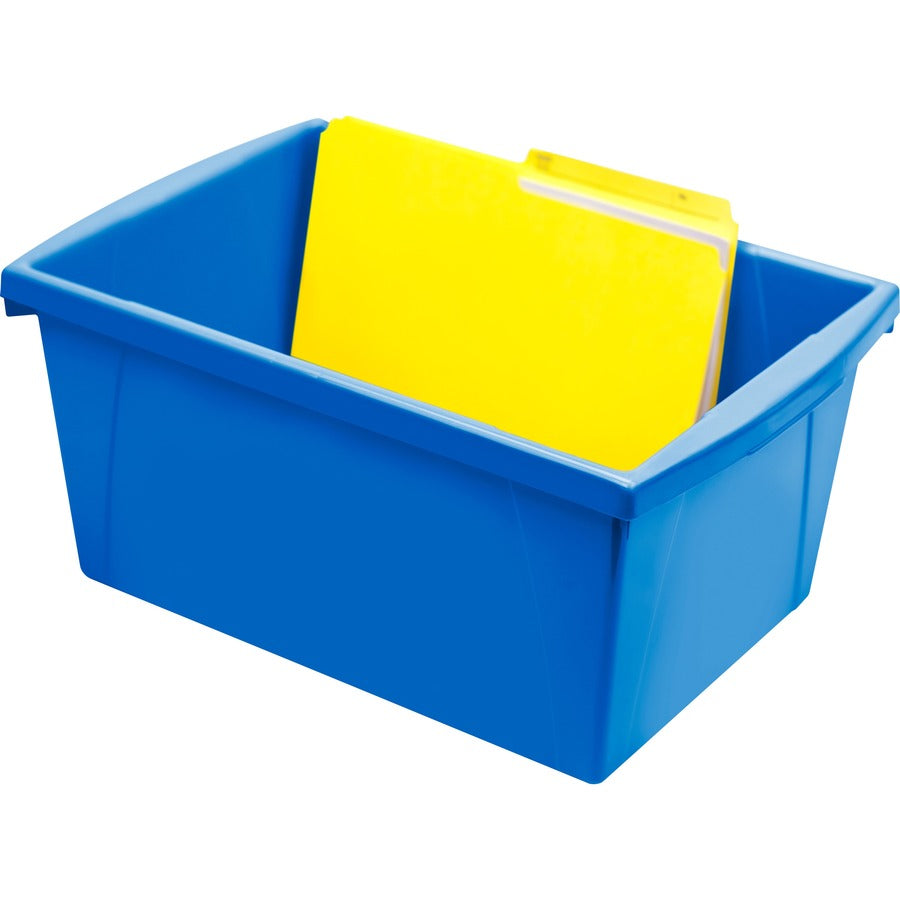 Storex 5.5 Gallon Storage Bins, Blue - 61482U06C