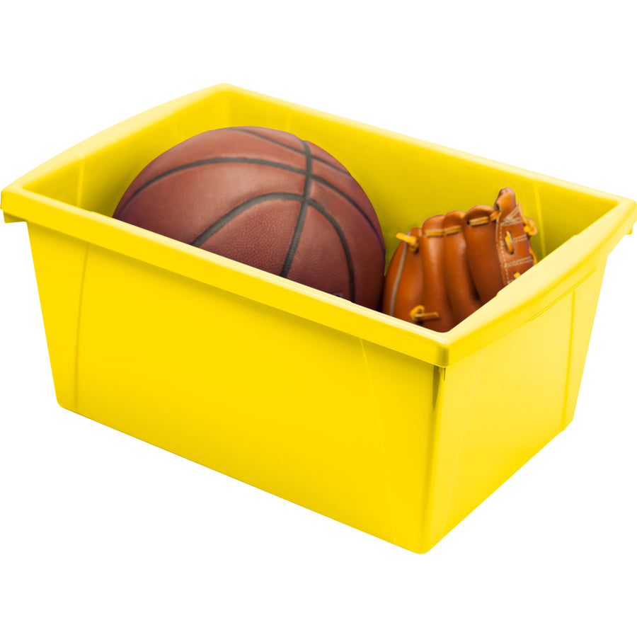 Storex 5.5 Gallon Storage Bins, Yellow - 61484U06C