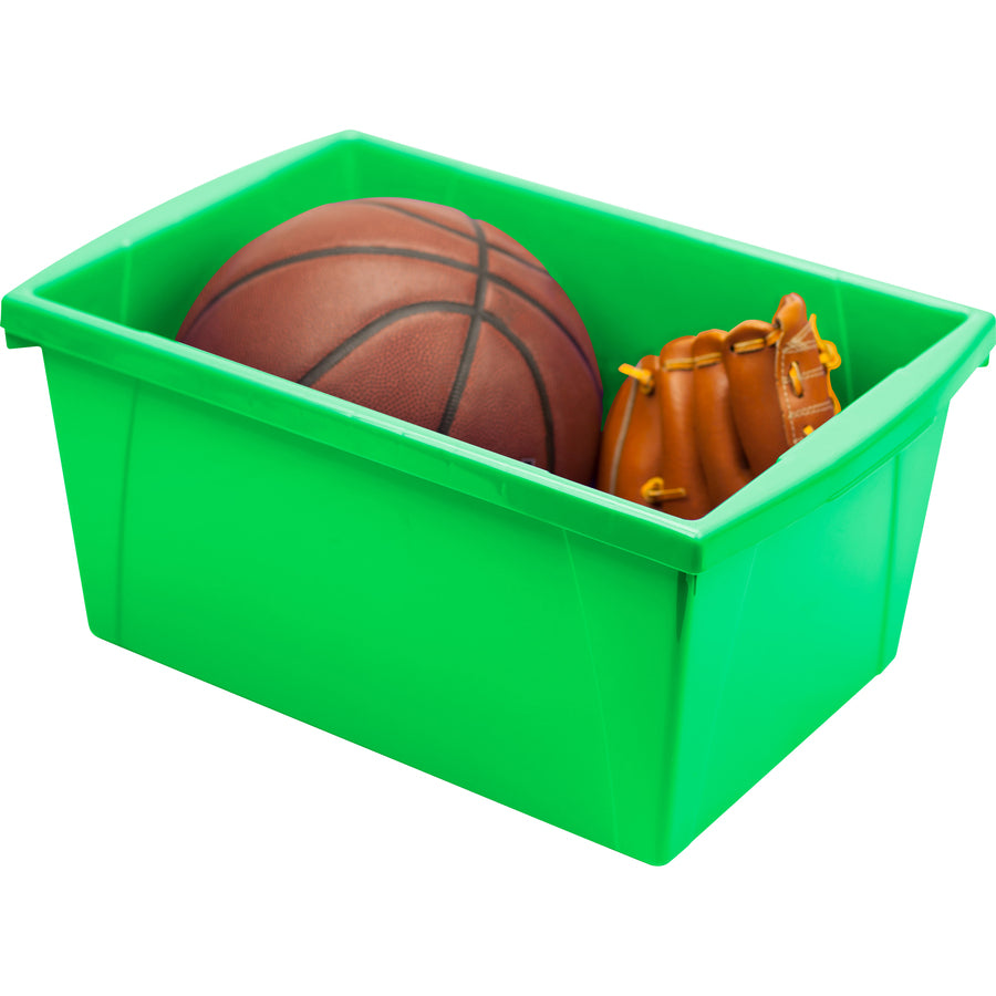 Storex 5.5 Gallon Storage Bins, Green - 61485U06C