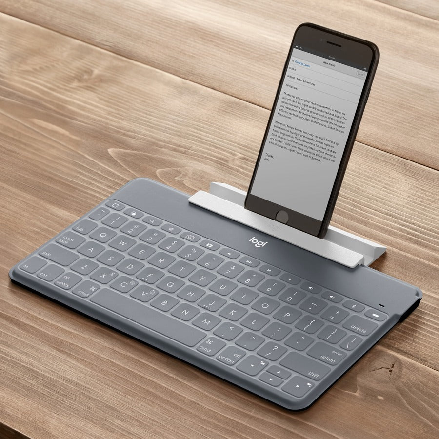 Keys-To-Go Super-Slim and Super-Light Bluetooth Keyboard for iPhone, iPad, and Apple TV - Stone - 920-008918