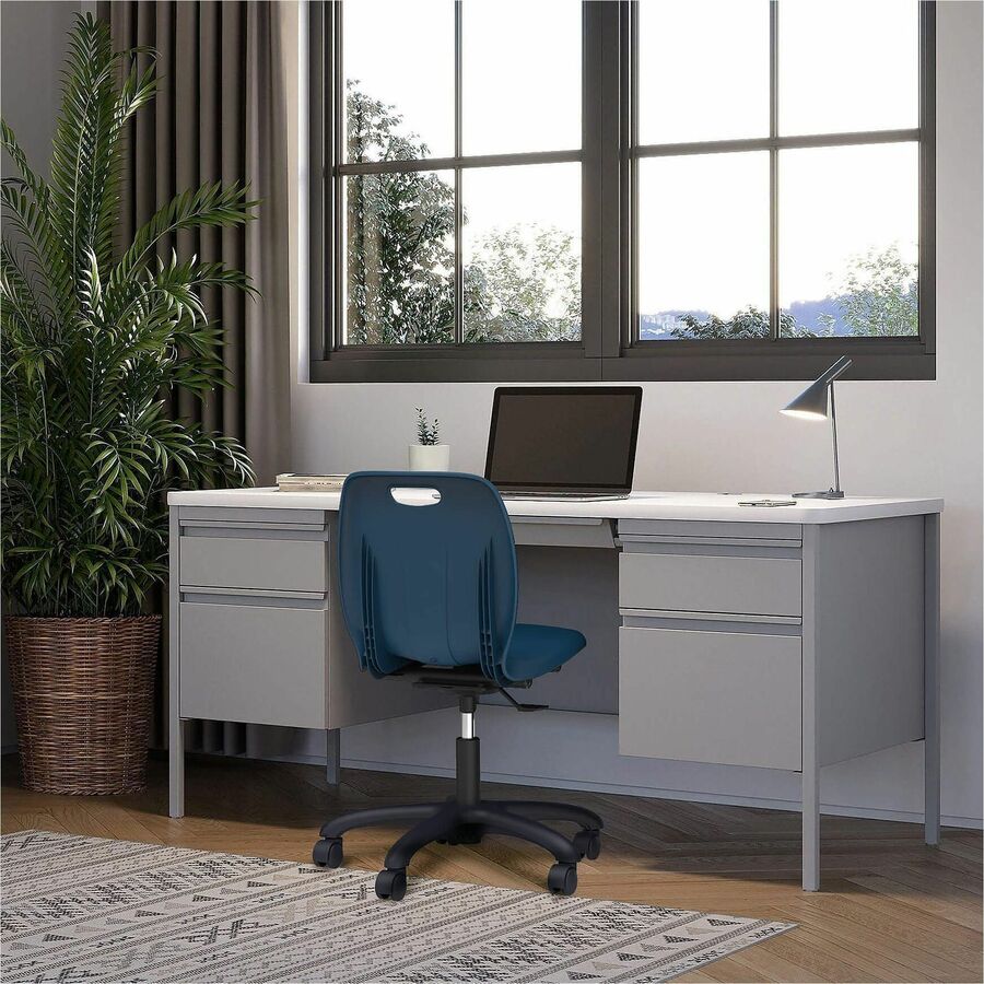 Lorell Fortress Series Double-Pedestal Teachers Desk - 66942