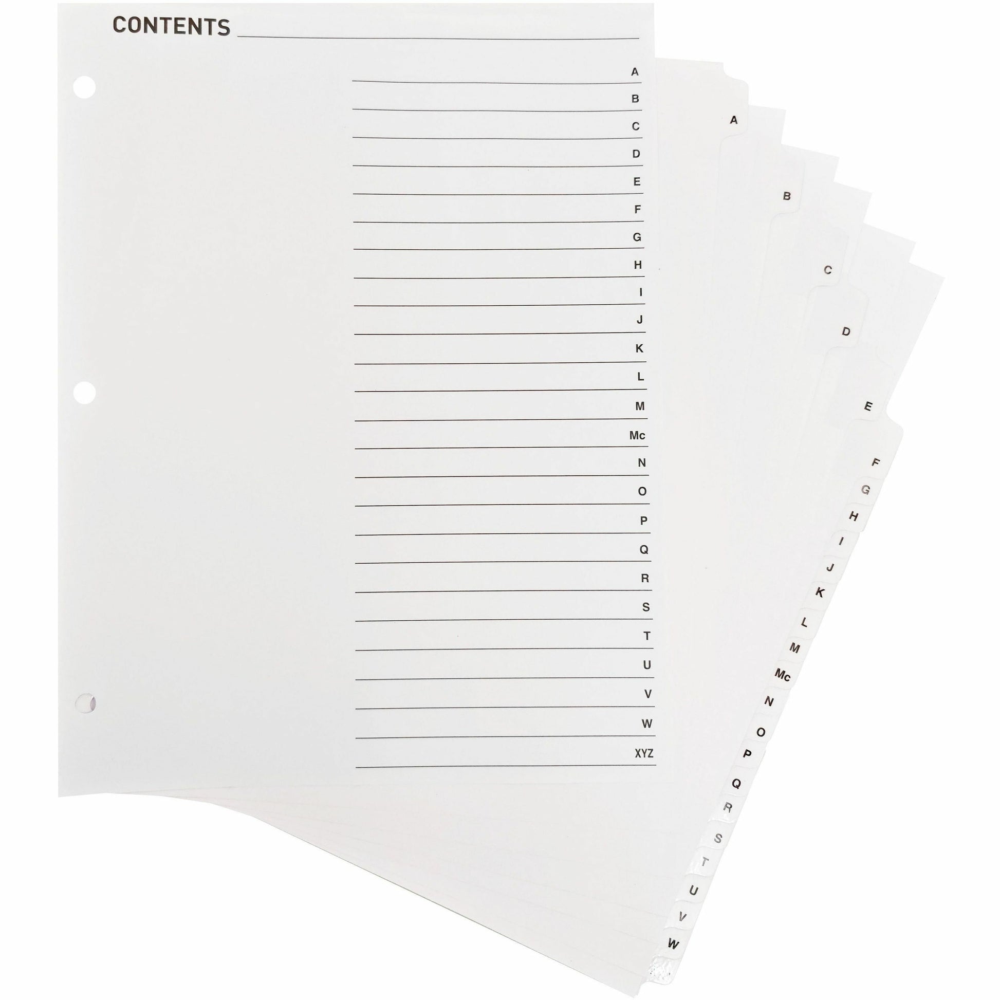Business Source A-Z Tab Table of Contents Index Dividers