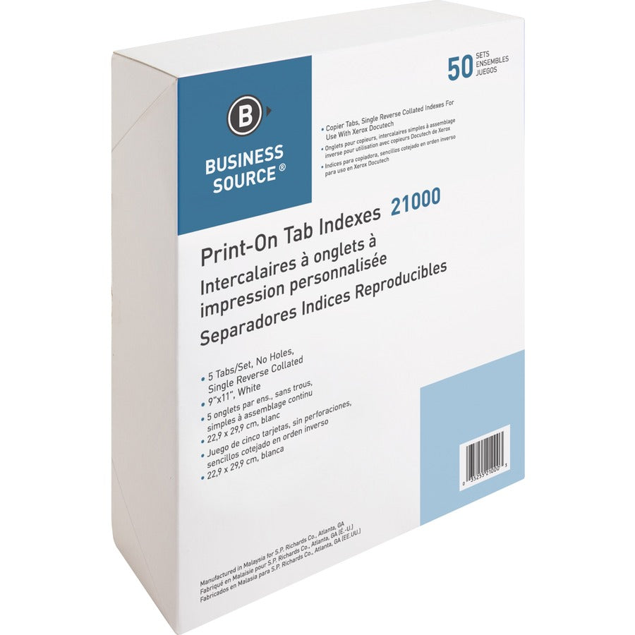 Business Source Tab Printer Economy Index Dividers - 21000