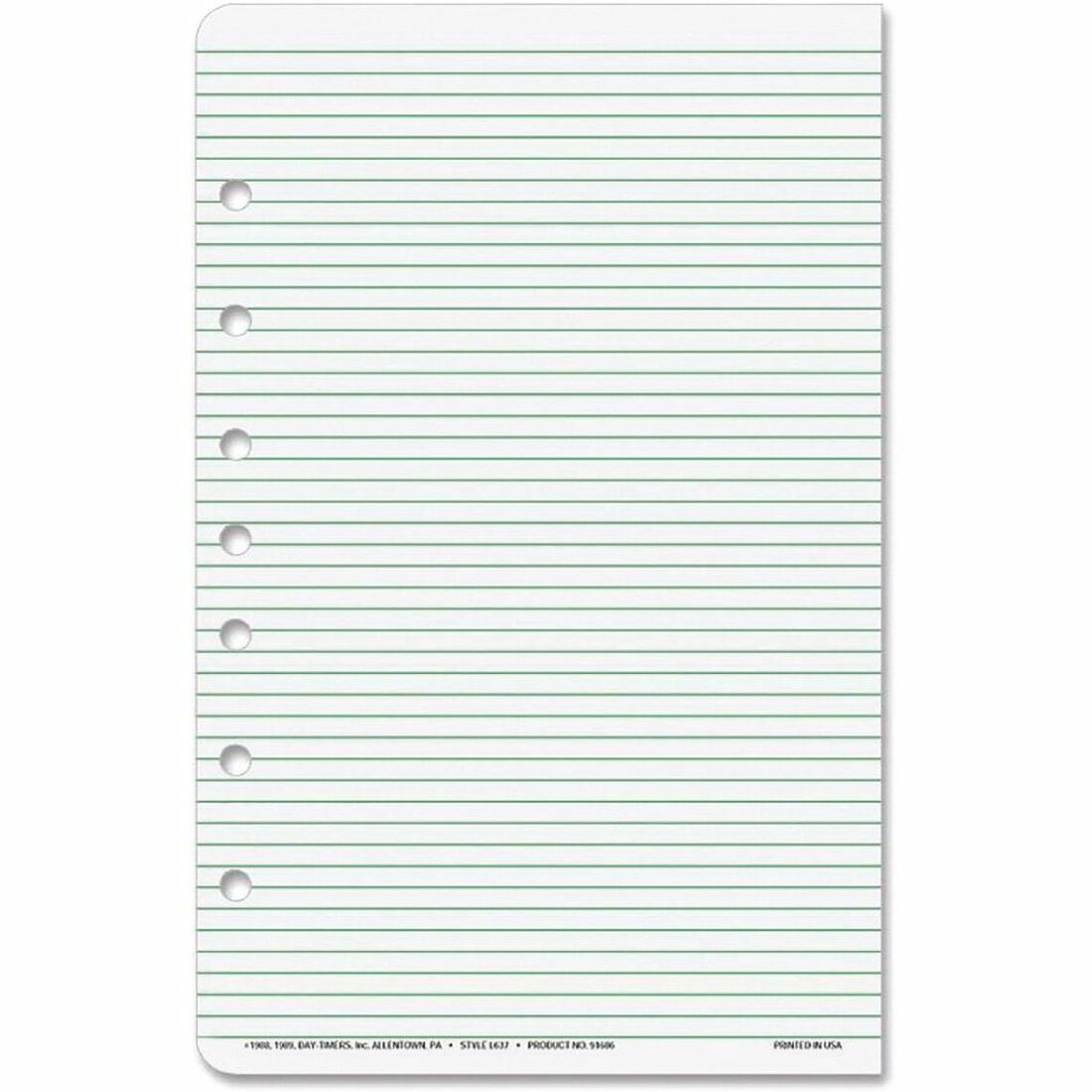 Day-Timer Refill Writing Sheet