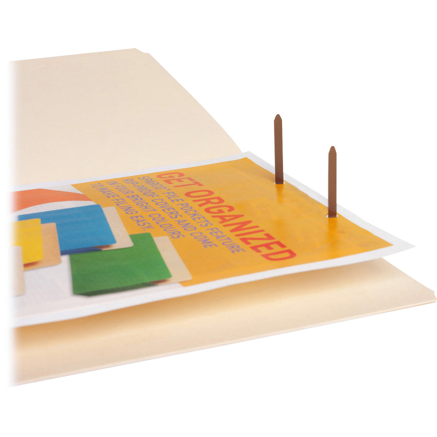 Business Source Straight Tab Cut Letter Recycled Fastener Folder - 17262