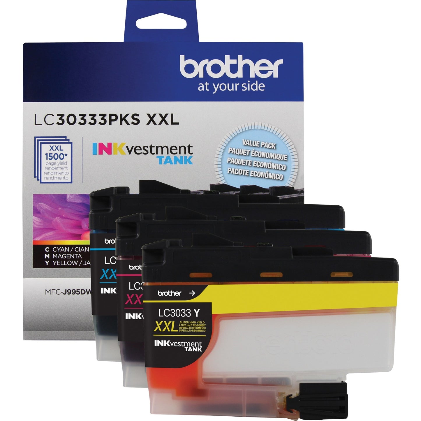 Brother LC30333PKS Original Inkjet Ink Cartridge - Magenta, Yellow, Cyan - 3 / Pack