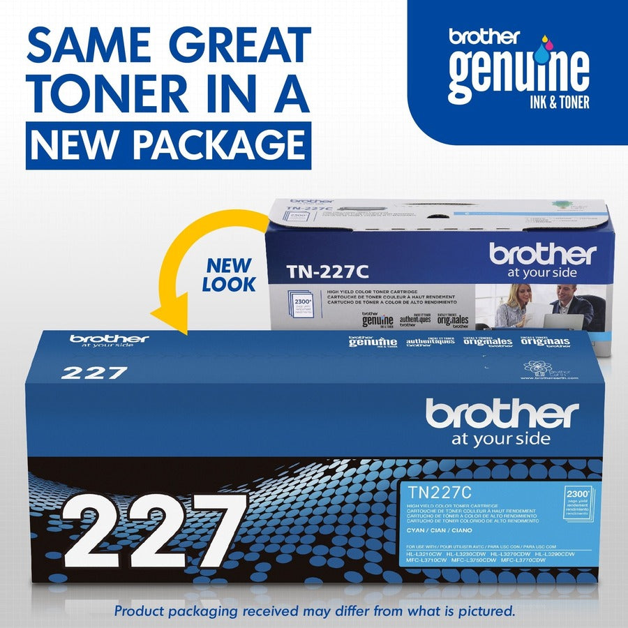 Brother TN-227C Original High Yield Laser Toner Cartridge - Cyan - 1 Each - TN227C