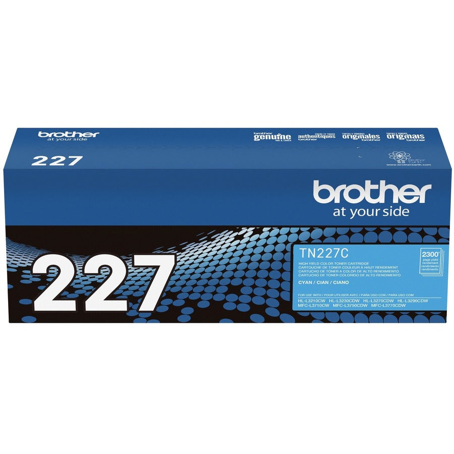 Brother TN-227C Original High Yield Laser Toner Cartridge - Cyan - 1 Each - TN227C