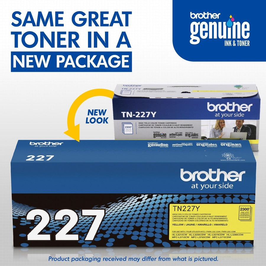 Brother TN-227Y Original High Yield Laser Toner Cartridge - Yellow - 1 Each - TN227Y
