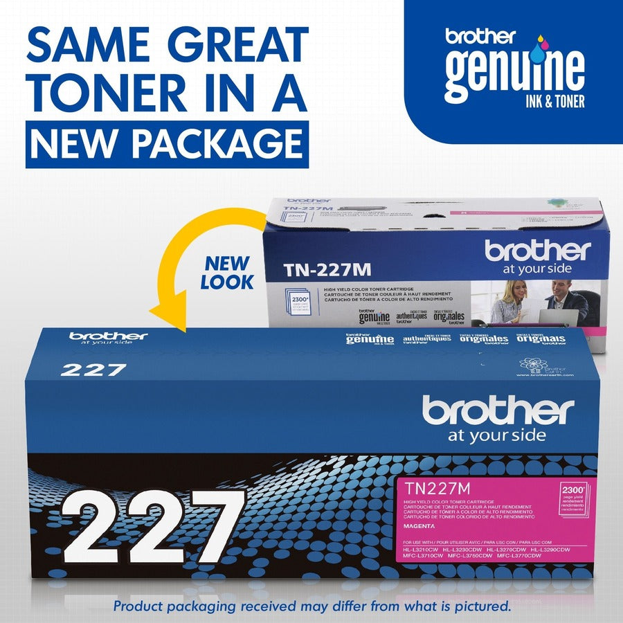 Brother TN-227M Original High Yield Laser Toner Cartridge - Magenta - 1 Each - TN227M