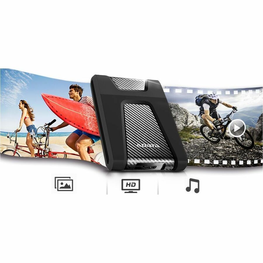 Adata DashDrive Durable HD650 4 TB Portable Hard Drive - External - Black - AHD650-4TU31-CBK