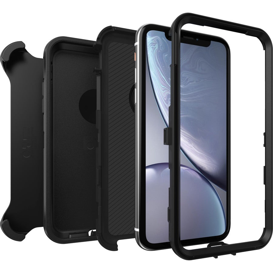 OtterBox Defender Rugged Carrying Case (Holster) Apple iPhone XR Smartphone - Black - 77-59761