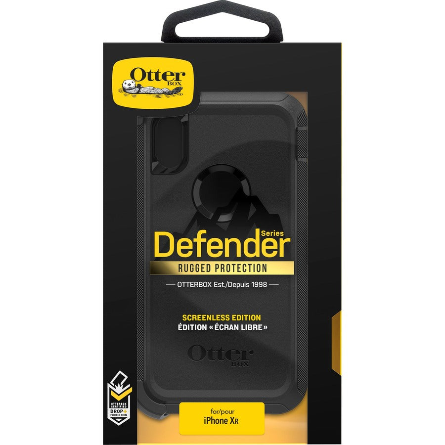OtterBox Defender Rugged Carrying Case (Holster) Apple iPhone XR Smartphone - Black - 77-59761