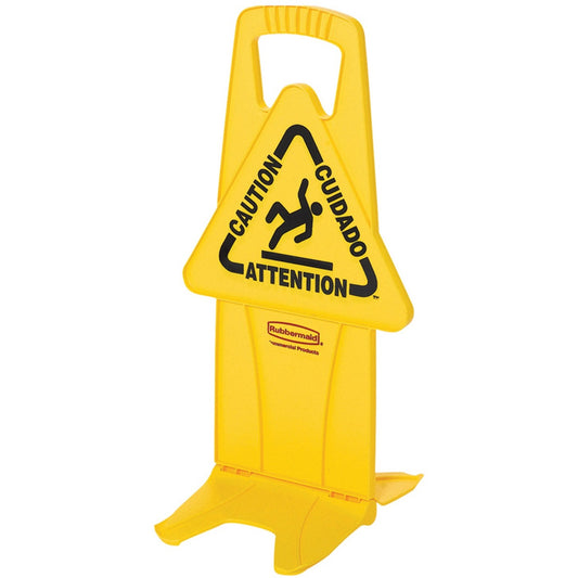 Rubbermaid Commercial Stable Safety Sign with Tri-Lingual "Caution" Imprint