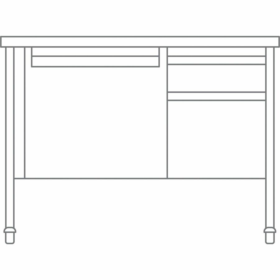Lorell Fortress Series 48" Mobile Right-Pedestal Teachers Desk - 66943
