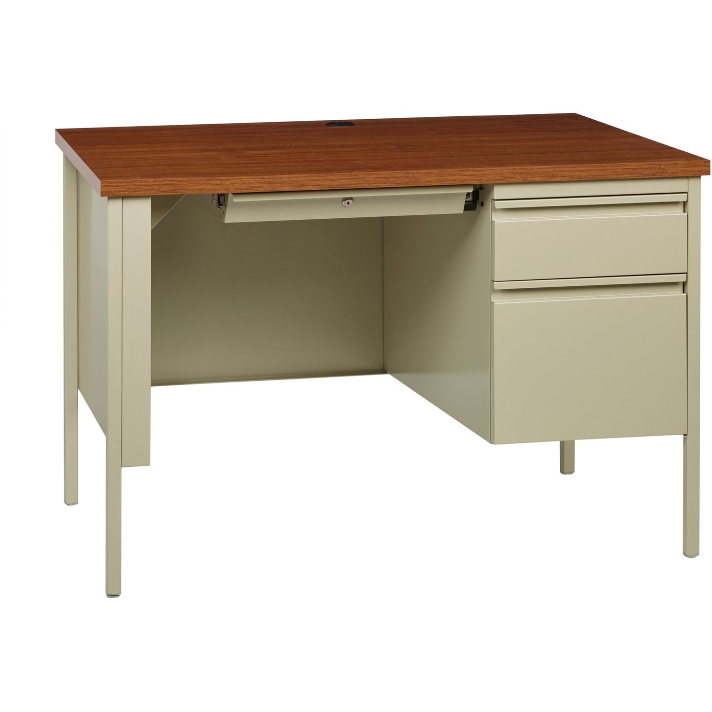 Lorell Fortress Series 45-1/2" Right Single-Pedestal Desk