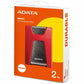 Adata DashDrive Durable HD650 AHD6502TU31CRD 2 TB Portable Hard Drive - External - Red