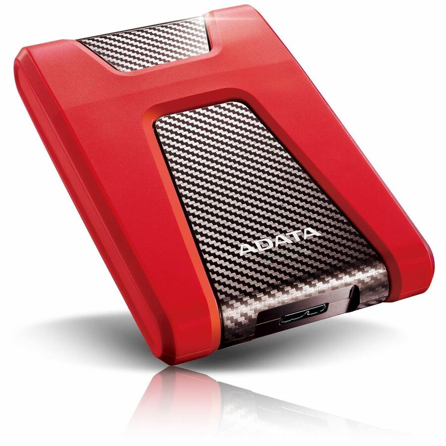 Adata DashDrive Durable HD650 AHD6502TU31CRD 2 TB Portable Hard Drive - External - Red - AHD650-2TU31-CRD