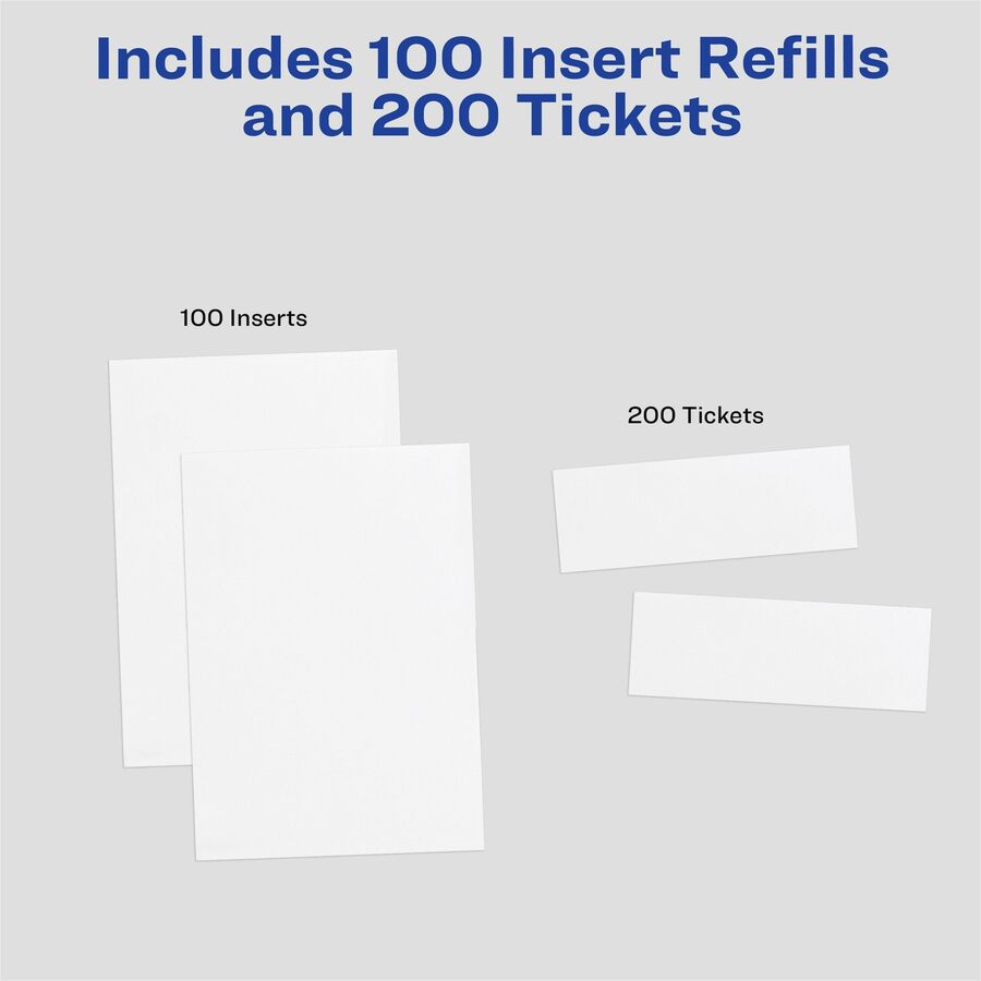 Avery&reg; Vertical Name Badge and Ticket Insertsfor Laser and Inkjet Printers, 6" x 4-1/4" - 8522