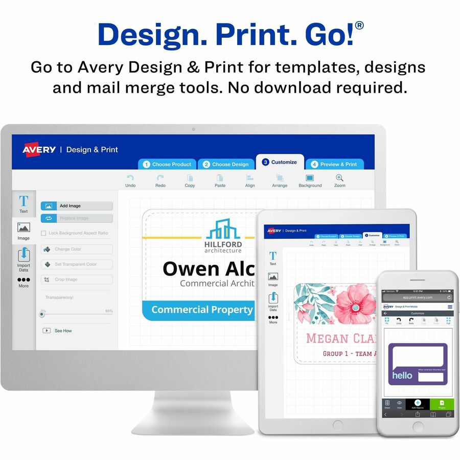 Avery&reg; Vertical Name Badge and Ticket Insertsfor Laser and Inkjet Printers, 6" x 4-1/4" - 8522