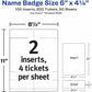 Avery&reg; Vertical Name Badge and Ticket Insertsfor Laser and Inkjet Printers, 6" x 4-1/4" - 8522