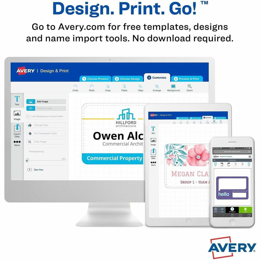 Avery&reg; Vertical Name Badge and Ticket Insertsfor Laser and Inkjet Printers, 6" x 4-1/4" - 8522