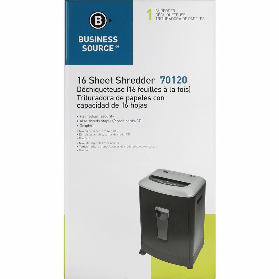 Business Source 6-gallon Bin Cross-cut Shredder - 70120
