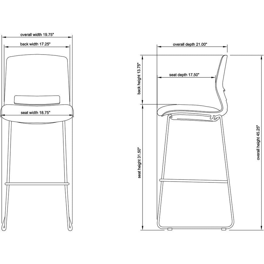 Lorell Arctic Series Bar Stools - 42951