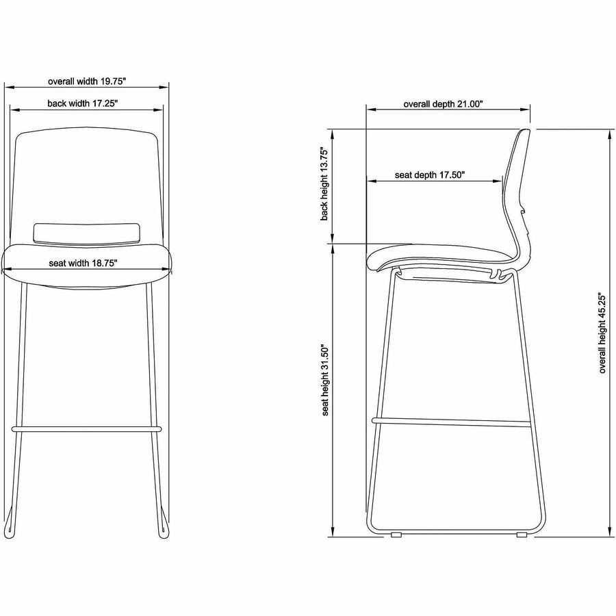 Lorell Arctic Series Bar Stools - 42951