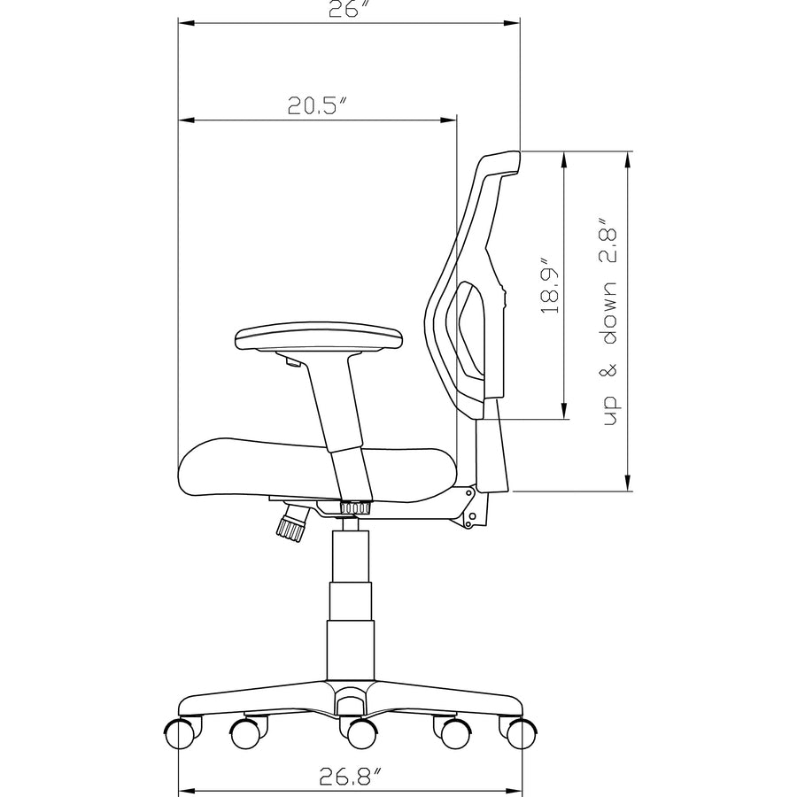 Lorell Conjure Executive Mesh Mid-back Chair - 62001