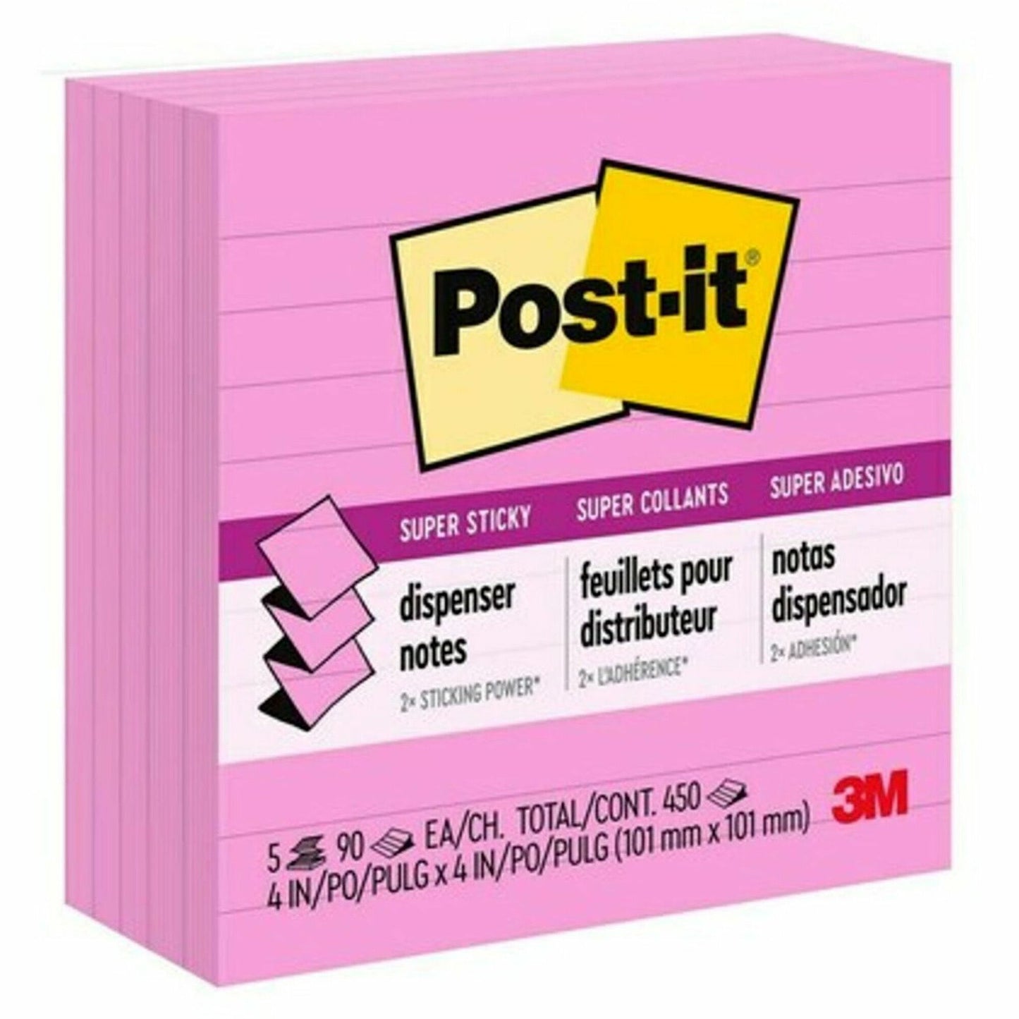Post-it&reg; Super Sticky Pop-up Lined Note Refills